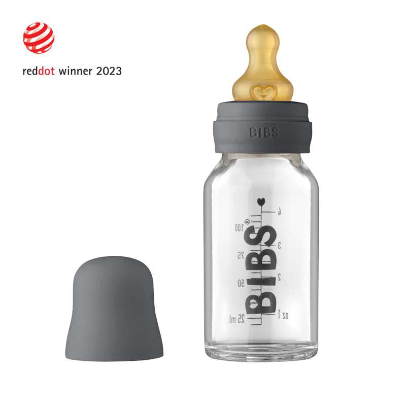 BIBS Bottle - Komplet Sutteflaskesæt - Lille - 110 ml. - Iron