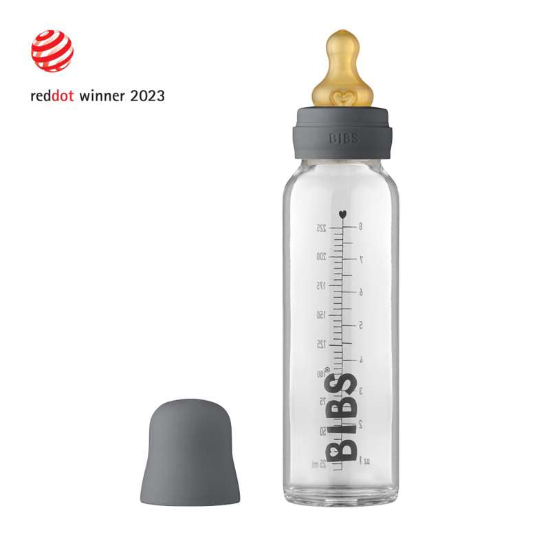 BIBS Bottle - Komplet Sutteflaskesæt - Stor - 225 ml. - Iron