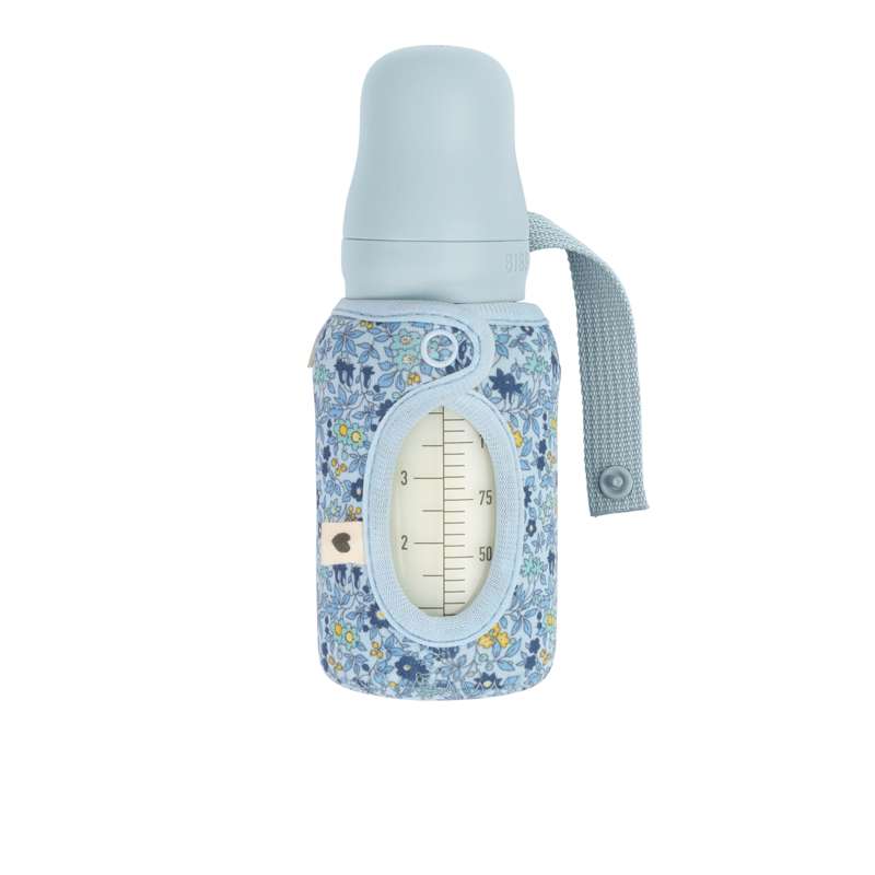 BIBS Bottle - Sleeve til Sutteflaske - Lille - 110 ml. - Chamomile Lawn/Baby Blue