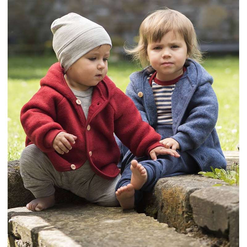 Engel Natur Hue/Beanie til Baby - Uld/Silke - Grey Melange