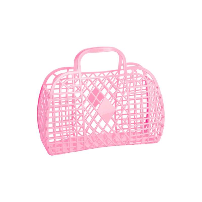 Sun Jellies Retro Basket Strandtaske - Small - Bubblegum Pink