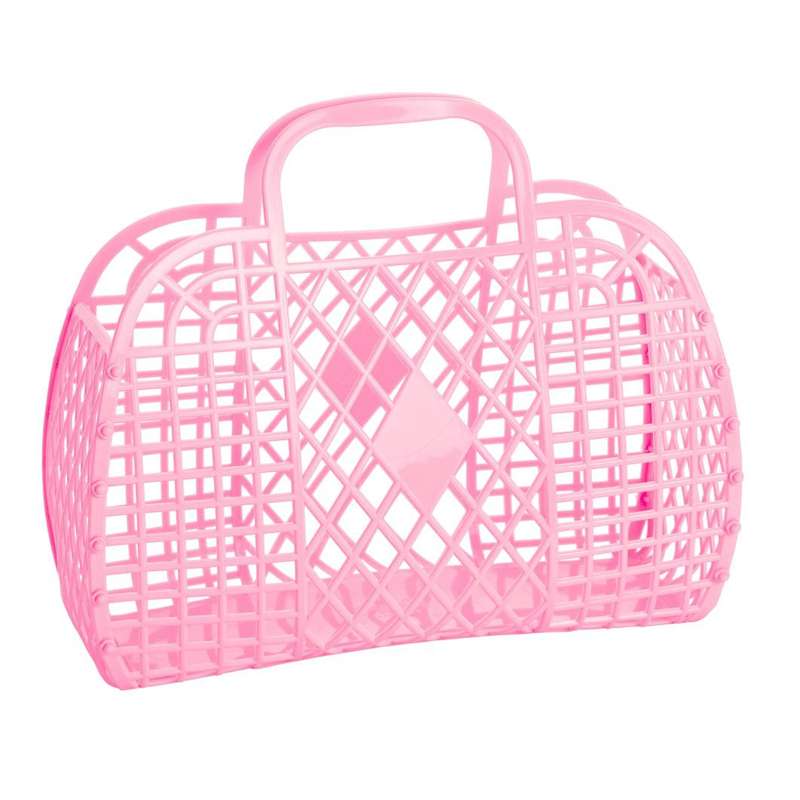 Sun Jellies Sun Jellies Retro Basket Strandtaske - Large - Bubblegum Pink