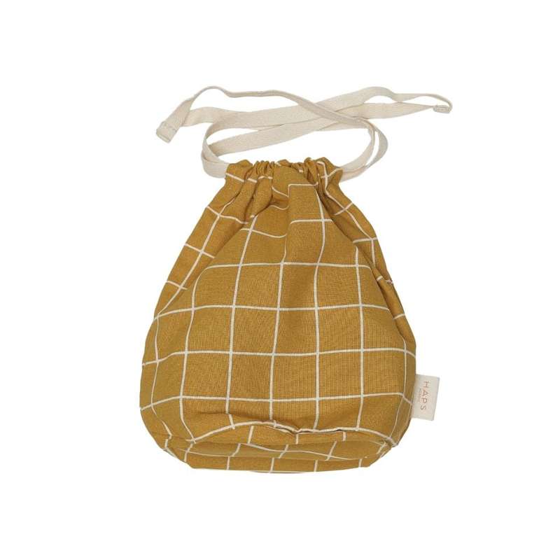 HAPS Nordic Multi Bag Stofpose - Lille - Mustard Check