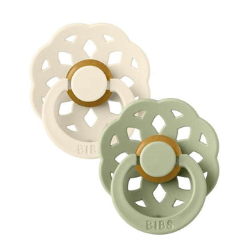 BIBS Rund Boheme Sut - 2-Pak - Str. 1 - Naturgummi - Ivory/Sage