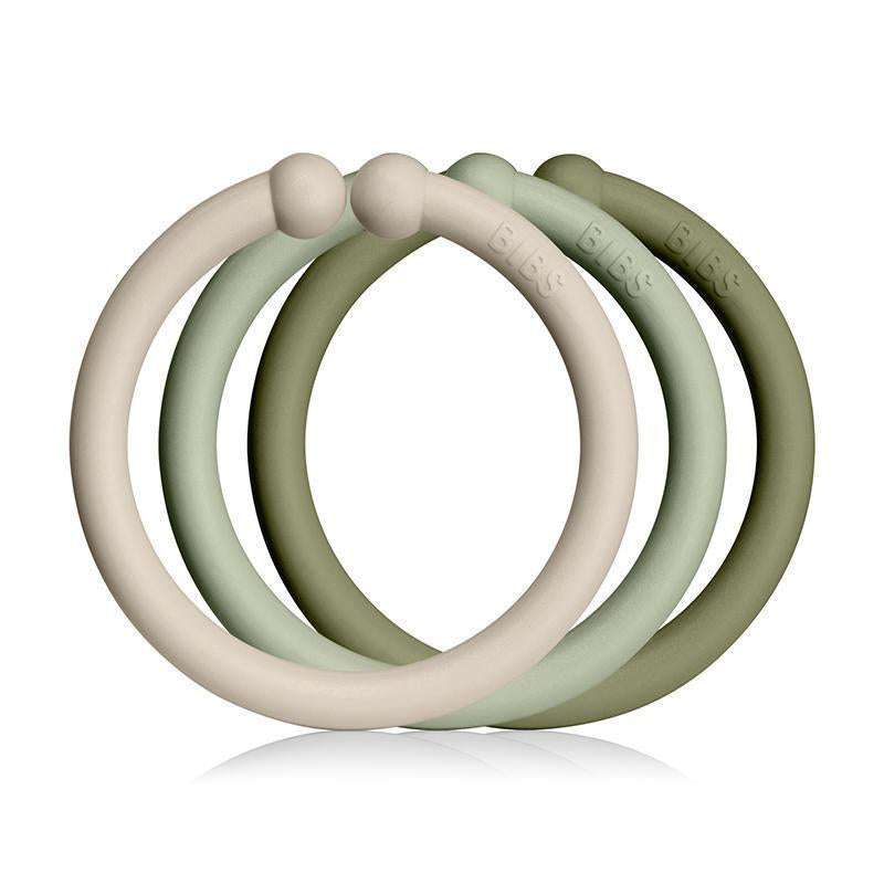 BIBS Loops - Ophængsringe - 12-Pak - Vanilla/Sage/Olive