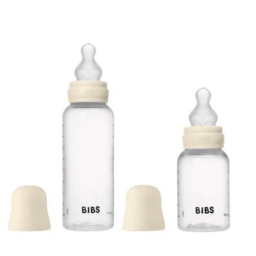BIBS Bottle - Grow and Flow Sutteflaskesæt - Plastik - Silikone/Rund - 150ml/270ml - 2-Pak - Ivory