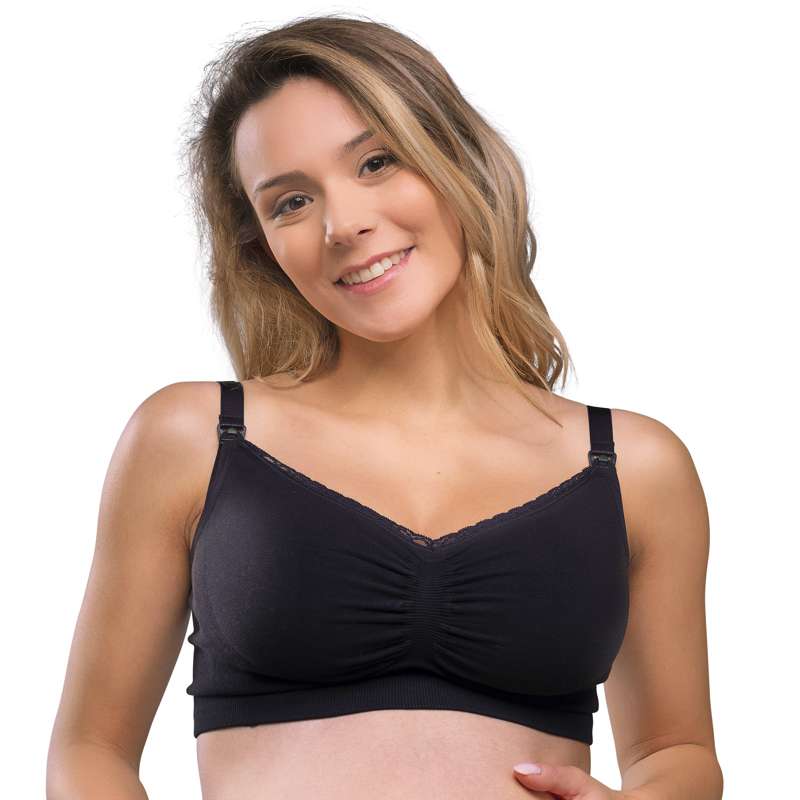 Carriwell New Mum - Sømløs Økologisk Amme-BH (Sort)