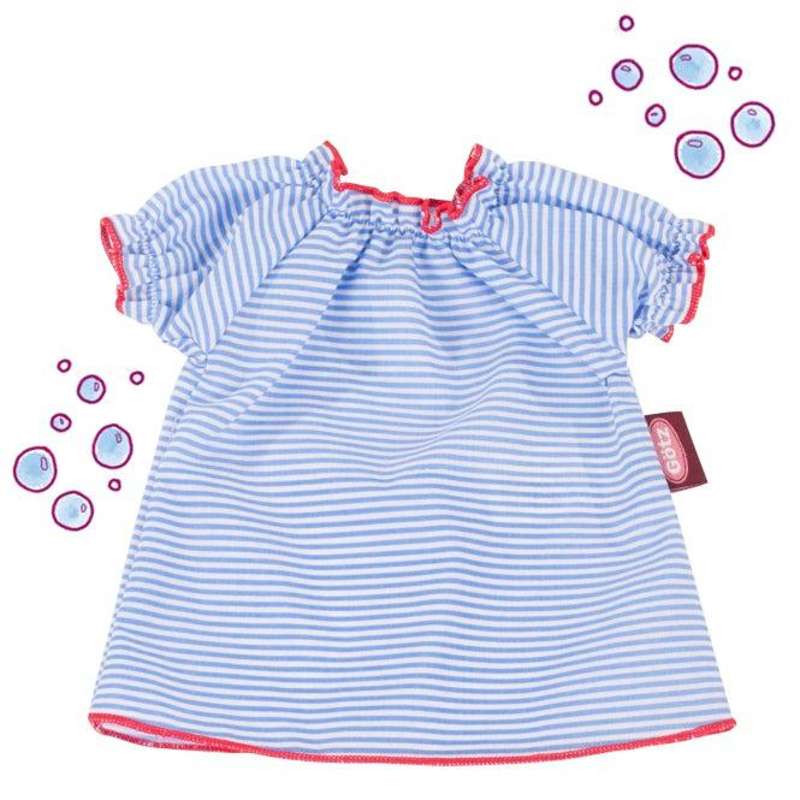 Götz Dukketøj kjole med blå og hvide striber - 30-33 cm