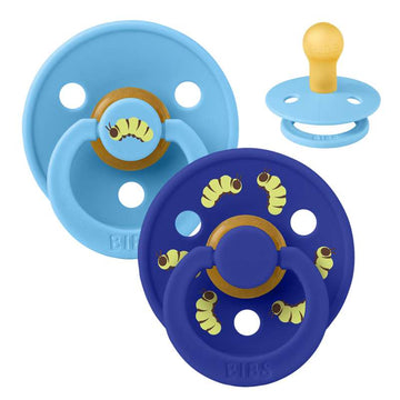 BIBS Rund Colour Sut - 2-Pak - Str. 1 - Naturgummi - Caterpillar Studio - Breeze/Sonic