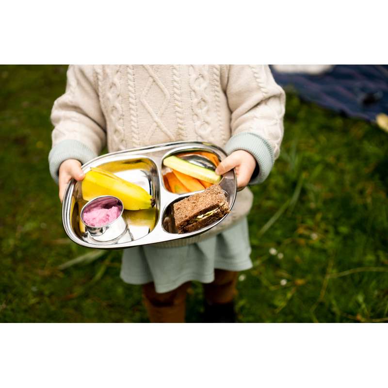 Pulito SteelLunchTray Ruminddelt Tallerken - Rustfrit Stål - Lille