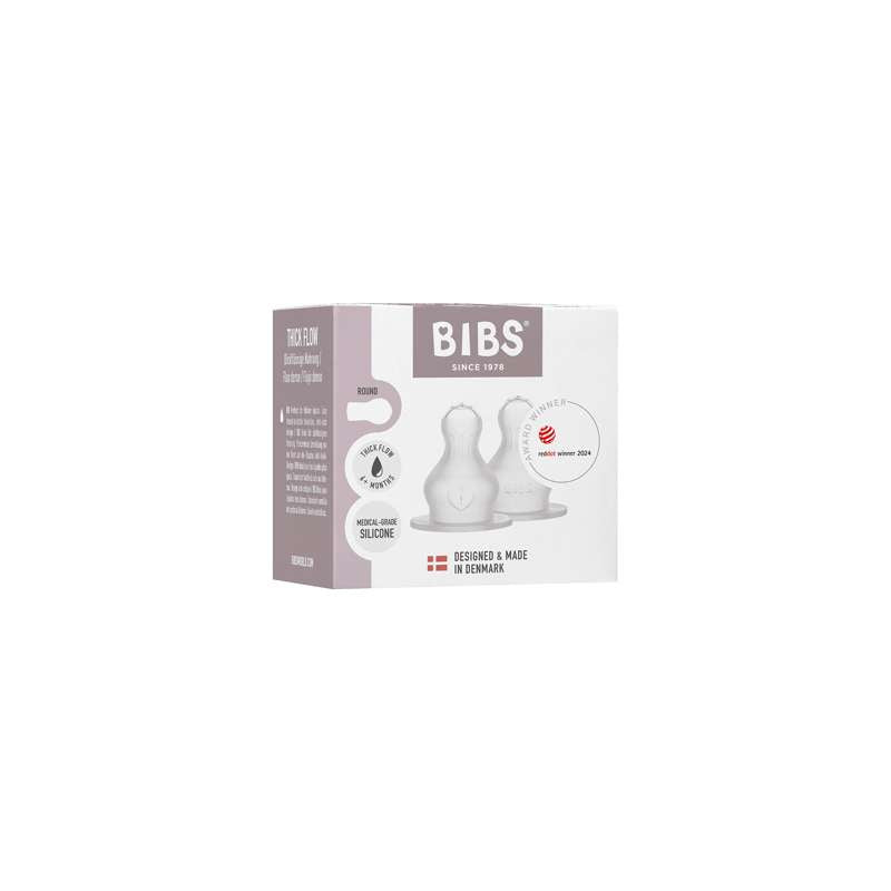 BIBS Bottle - Tilbehør - Suttehoved - Silikone/Rund - 2-Pak - Thick Flow