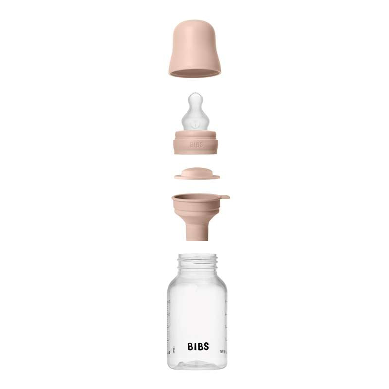 BIBS Bottle - Sutteflaskesæt - Plastik - Silikone/Slow Flow/Rund - 150ml - Blush