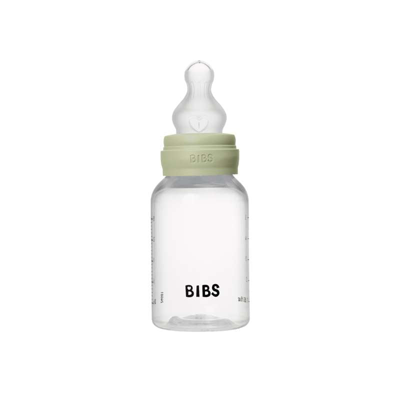 BIBS Bottle - Sutteflaskesæt - Plastik - Silikone/Slow Flow/Rund - 150ml - Sage