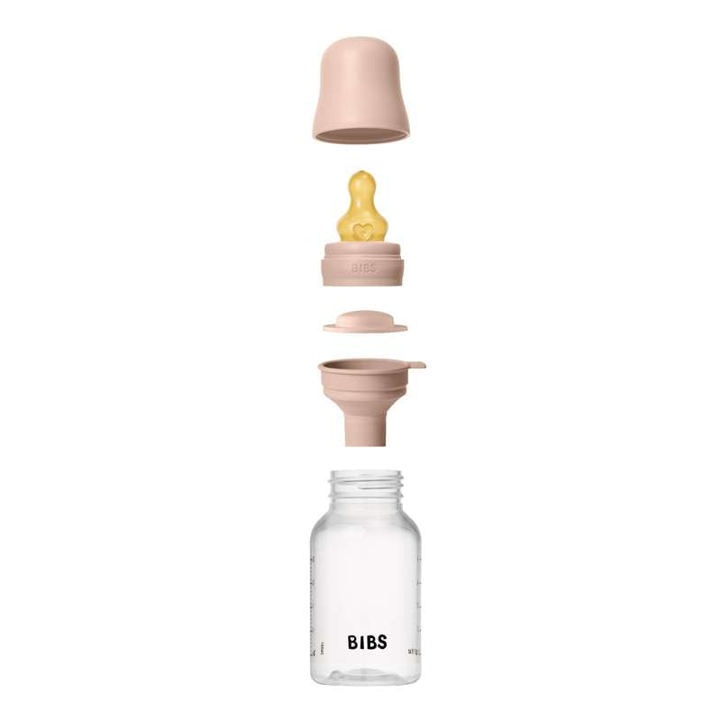 BIBS Bottle - Sutteflaskesæt - Plastik - Latex/Slow Flow/Rund - 150 ml. - Blush