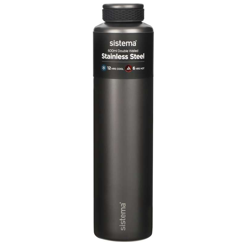 Sistema Termoflaske - Rustfrit Stål - 600ml - Sort