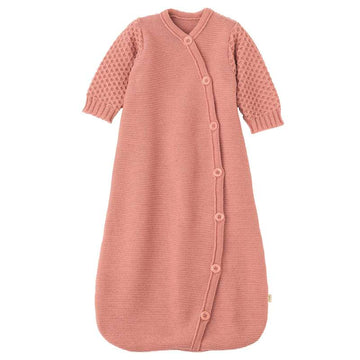 Disana Strikket Sovepose - Lange Ærmer - Merinould - 75 cm. - Soft Pink