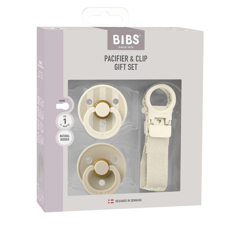BIBS Rund Colour Sut - 2-Pak - Str. 1 - Naturgummi - m. Suttesnor - Ivory