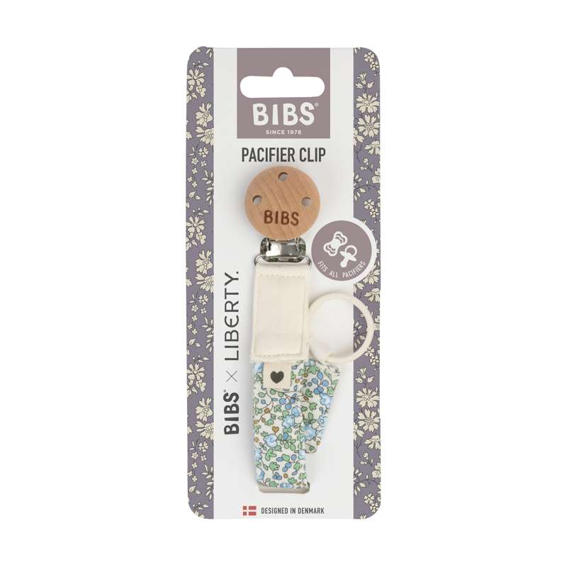 BIBS Accessories - Pacifier Clip Suttesnor - Liberty - Eloise/Ivory