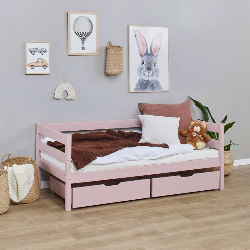 Hoppekids Skuffesæt på Hjul - 2 stk. - Flere Størrelser - Pale Rose