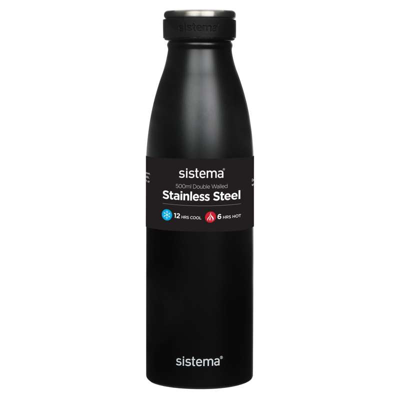 Sistema Termoflaske - Rustfrit Stål - 500ml - Black