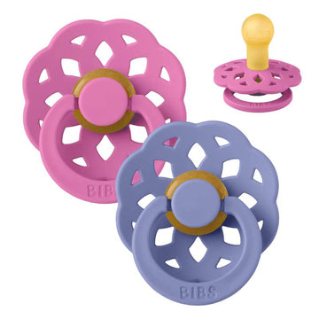 BIBS Rund Boheme Sut - 2-Pak - Str. 1 - Naturgummi - Bubblegum/Peri