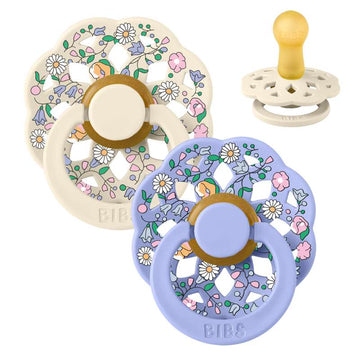 BIBS Rund Boheme Sut - 2-Pak - Str. 2 - Naturgummi - Liberty - Chloe Meadow/Ivory Mix