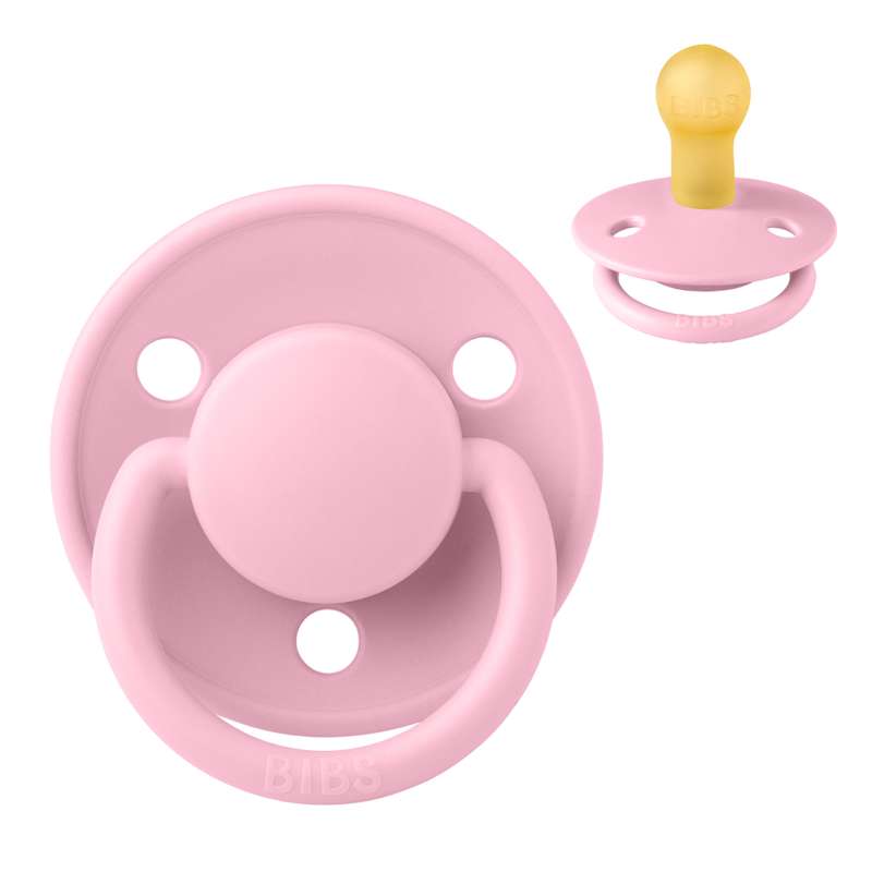 BIBS De Lux Sut - Str. 1 - Naturgummi - Baby Pink