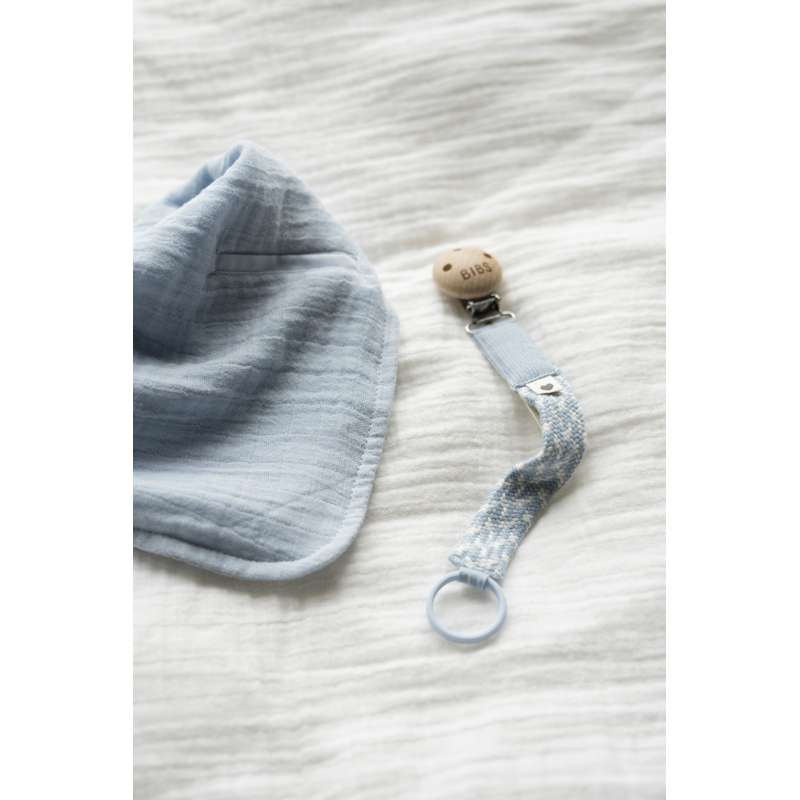 BIBS Accessories - Paci Braid Suttesnor - Baby Blue/Ivory