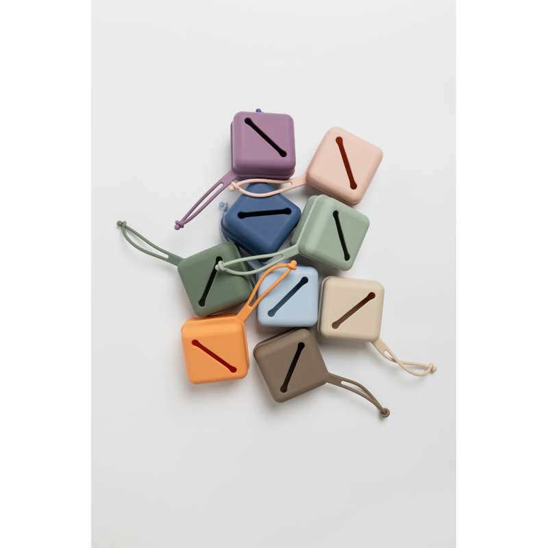 BIBS Accessories Pacifier Case - Silikone - Sutteboks m. Plads til 3 Sutter - Dusty Blue