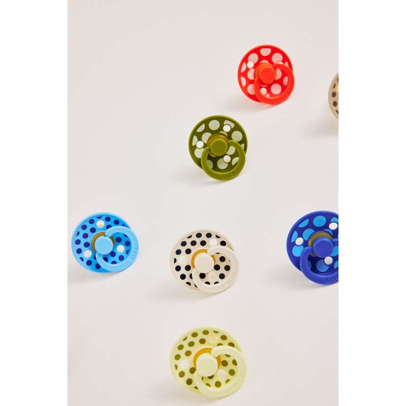 BIBS Rund Colour Sut - Str. 3 - Naturgummi - Medium Polka Studio - Ivory/Deep Space