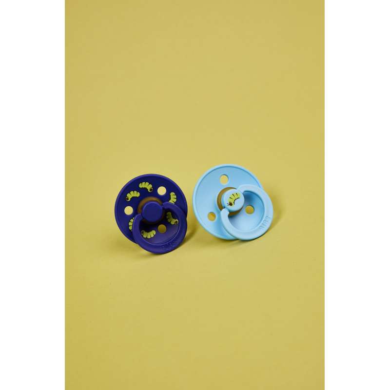 BIBS Rund Colour Sut - 2-Pak - Str. 1 - Naturgummi - Caterpillar Studio - Breeze/Sonic