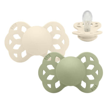 BIBS Symmetrisk Infinity Sut - 2-Pak - Str. 1 - Silikone - Ivory/Sage