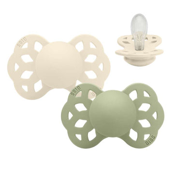 BIBS Symmetrisk Infinity Sut - 2-Pak - Str. 2 - Silikone - Ivory/Sage