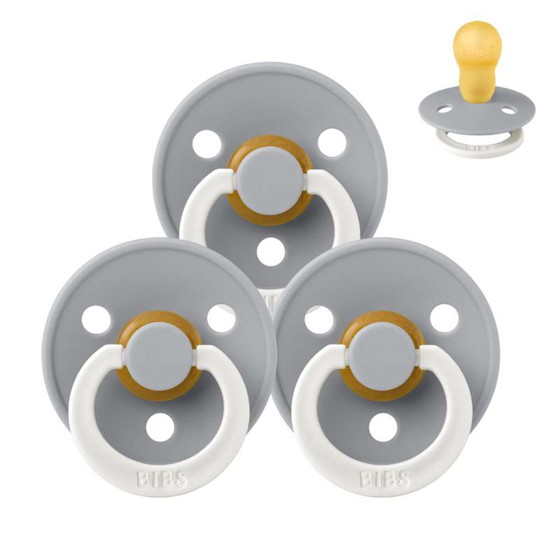 BIBS Rund Colour Sut - Sampak - 3 stk. - Str. 3 - GLOW - Cloud