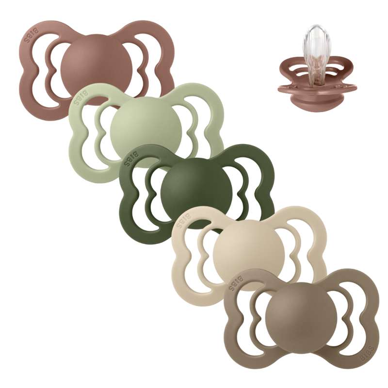 BIBS Supreme Sut - Sampak - 5 stk. - Str. 2 - Green and Terracotta
