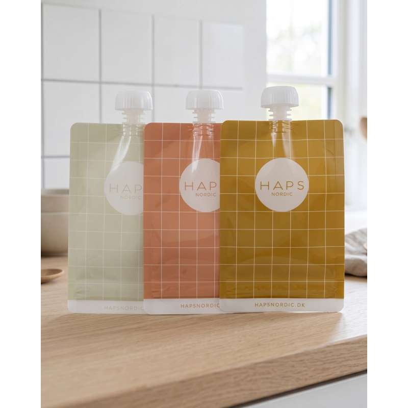 HAPS Nordic Genanvendelige Smoothie Poser - 3-Pak - Warm Check