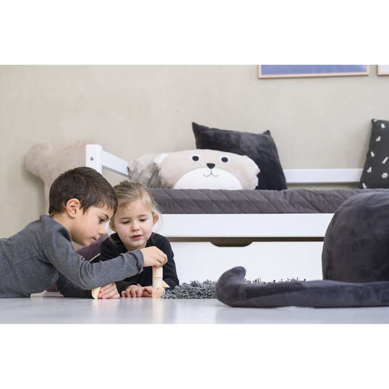 Hoppekids Quiltet Betræk til Madras - 12 cm. - Flere Størrelser - Granite Grey