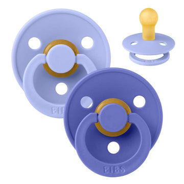 BIBS Rund Colour Sut - 2-Pak - Str. 1 - Naturgummi - Hush/Grape
