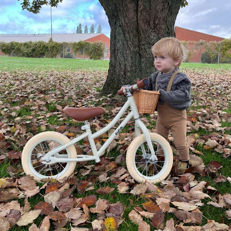 Kid'oh Løbecykel m. Cykelkurv - Pale Sage