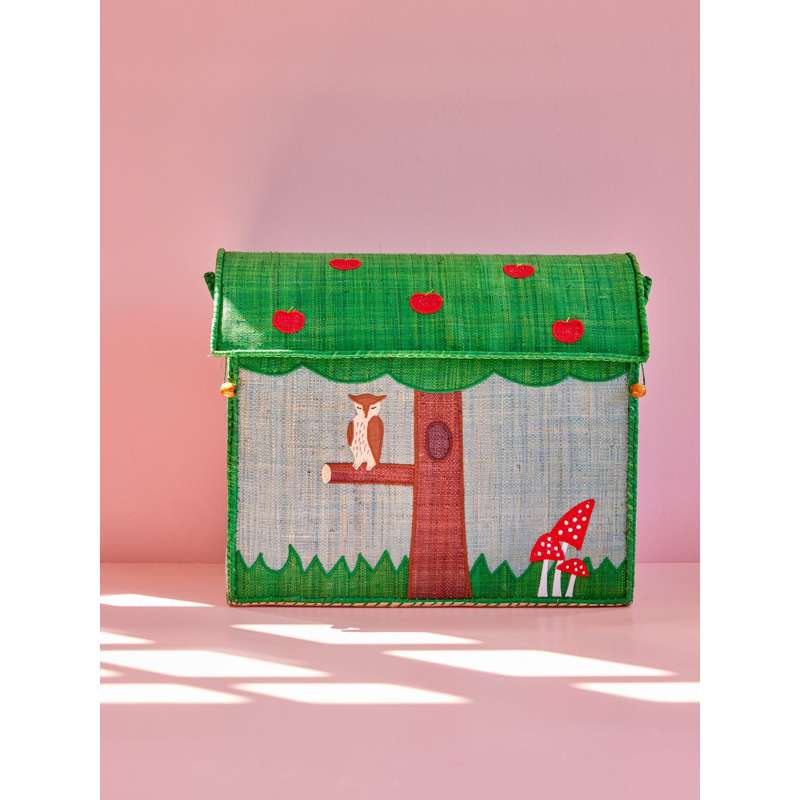 RICE Raffia Opbevaringshus - Happy Forest - Stor