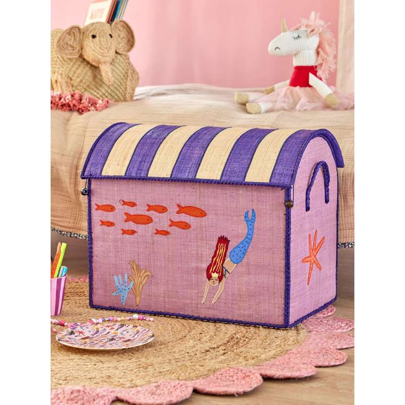 RICE Raffia Opbevaringshus - Mermaid - Stor