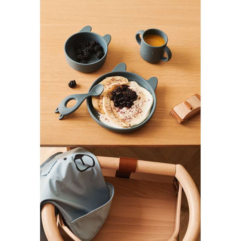 Liewood Vivi Baby Spisesæt - 4 dele - Silikone - Rabbit/Whale Blue