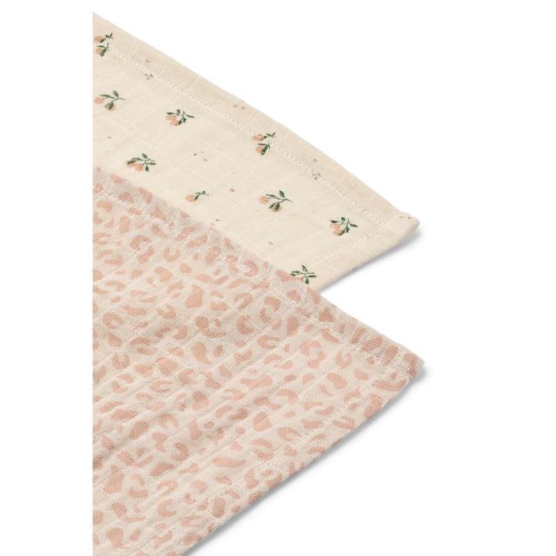 Liewood Lewis Muslin Stofbleer - 2-pak - Mini Leo/Mini Peach Mix