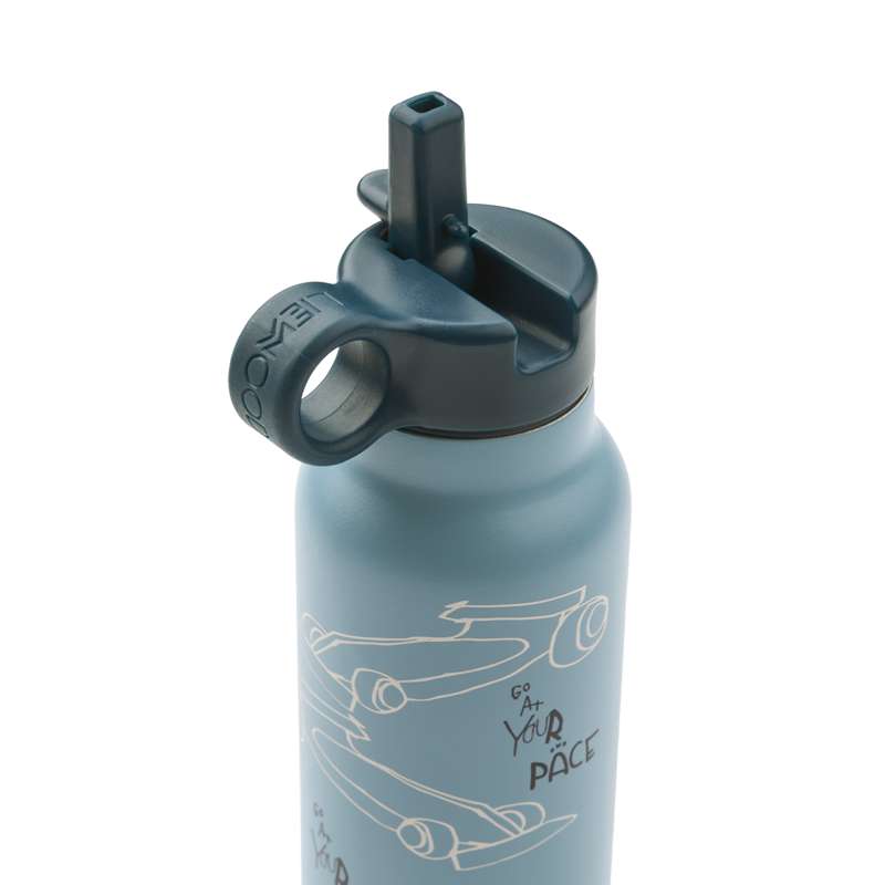 Liewood Falk Drikkeflaske - Rustfrit Stål - 350ml - Race Cars/Beach blue