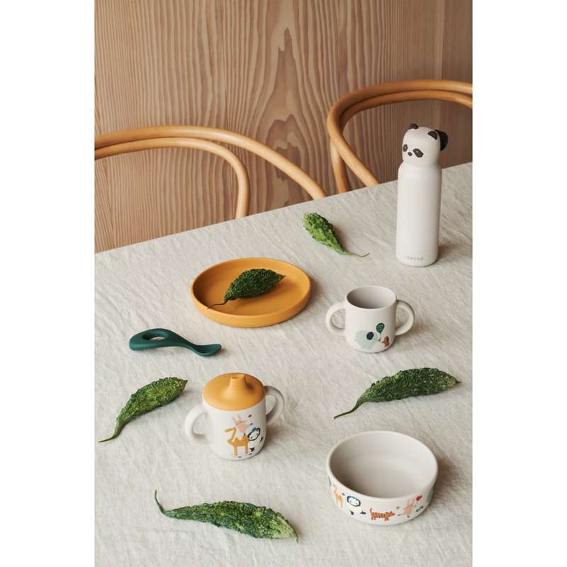 Liewood Falk Drikkeflaske - Rustfrit Stål - 350ml - Panda - Sandy