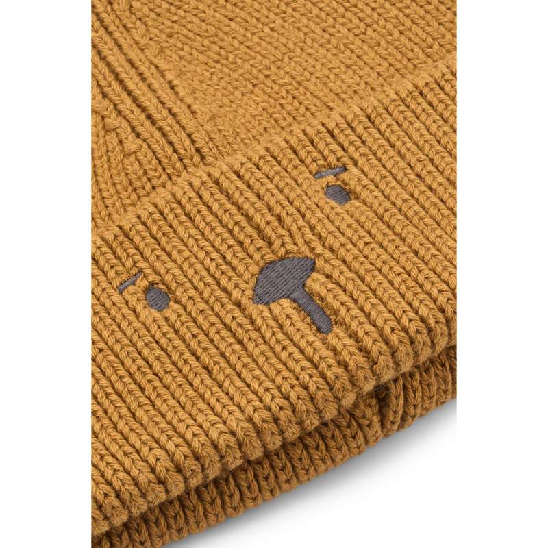 Liewood Gina Beanie w Bear Embroidery - Golden Caramel
