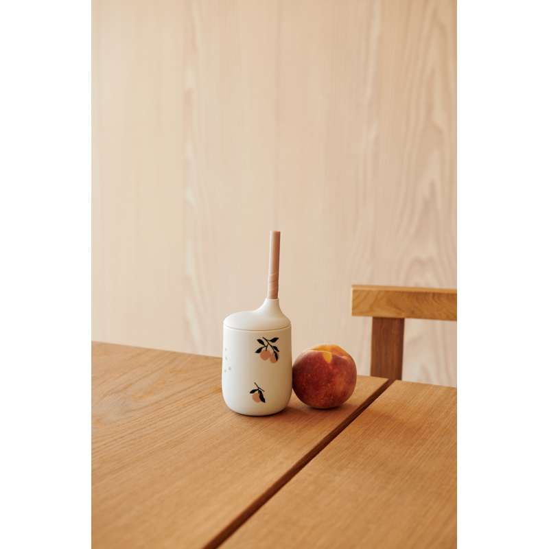 Liewood Ellis Tudkop m. Låg og Sugerør - Silikone - Peach/Sea Shell Mix