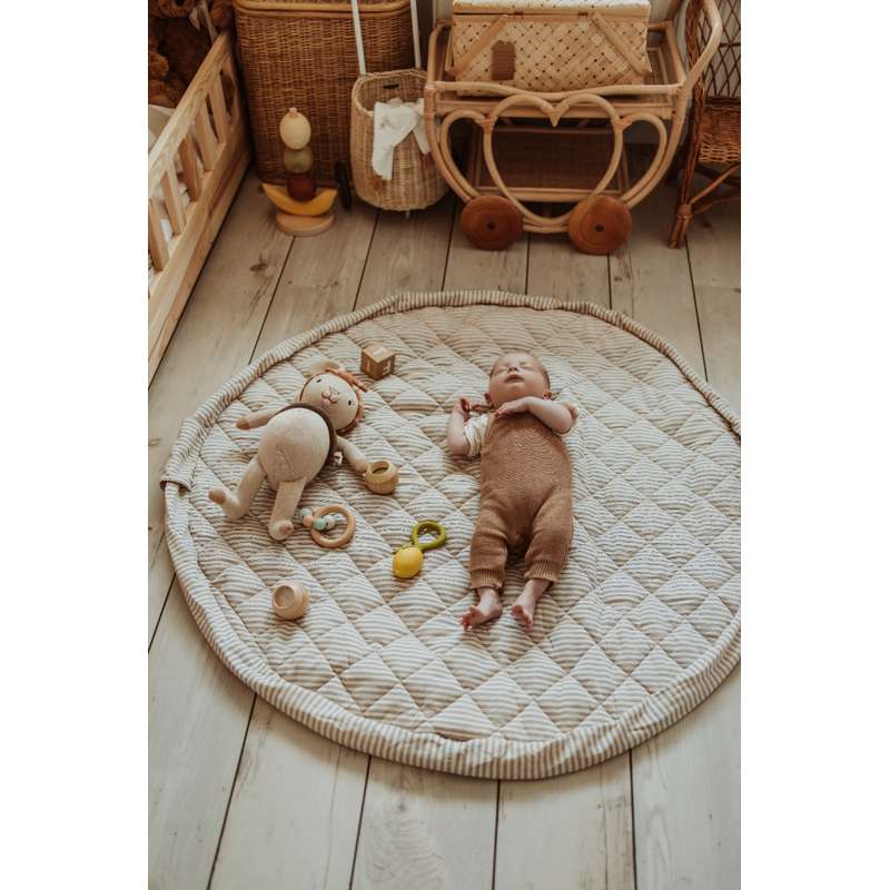 Play & Go Soft Organic - 2-i-1 Opbevaringstæppe/Legetæppe - Stripes Blue