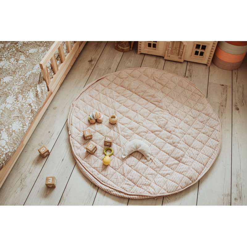 Play & Go Soft Organic - 2-i-1 Opbevaringstæppe/Legetæppe - Stripes Brown