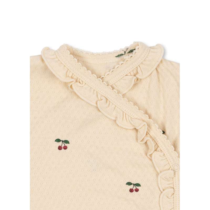 Konges Sløjd Sui Body m. Flæser - Nyfødt - GOTS - Cherry